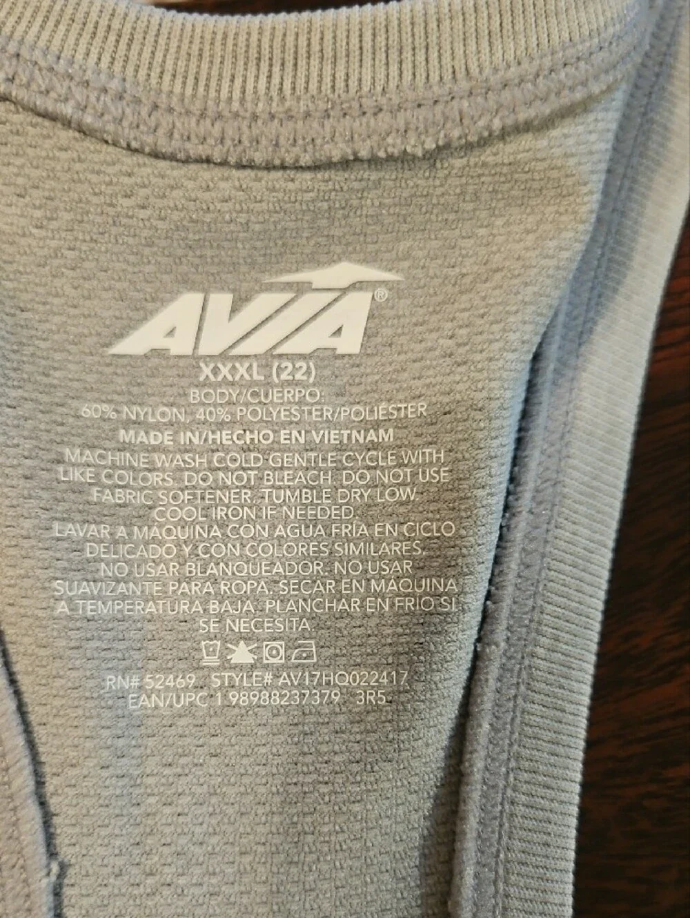 Avia Light Gray Racerback Tank - Picture 2 of 4